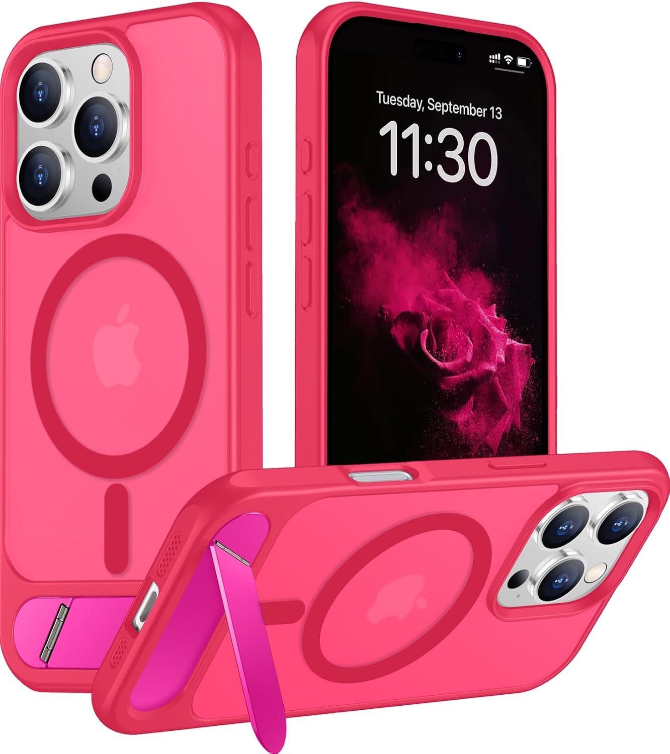 Magnetic Compatible with iPhone 14 Pro Max Case, [Built-in Invisible Kickstand][Compatible with MagSafe] [Military Grade Shockproof] Slim Translucent Matte Phone Case for iPhone 14 Pro Max 6.7"