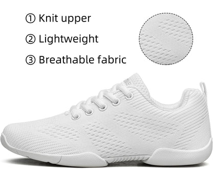 BAXINIER Girls White Cheerleading Shoes