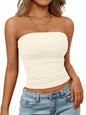 Trendy Queen Women's Strapless Bandeau Crop Top