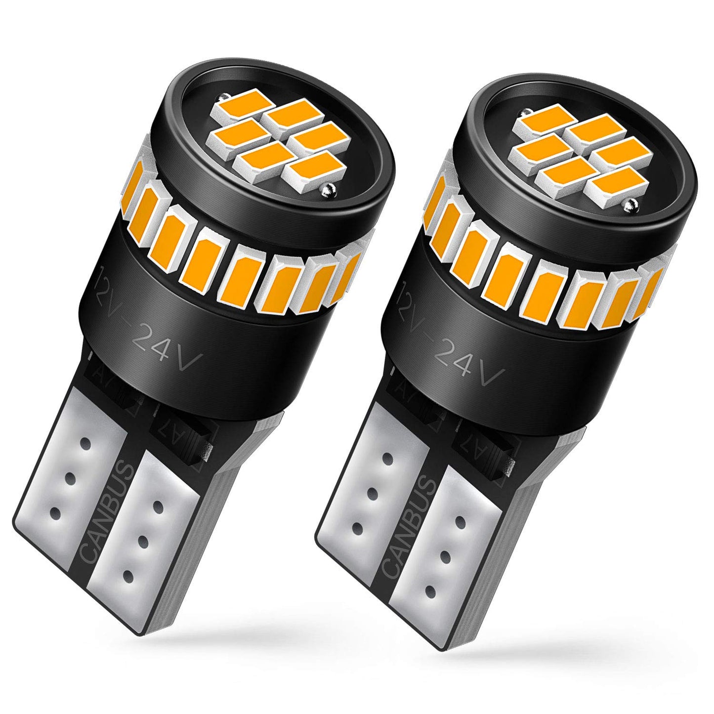 AUXITO 194 LED Bulbs for License Plate Light 168 175 2825 W5W T10 24-SMD 3014 Chipsets 6000K White for Car Dome Door Map Dash Courtesy Cargo License Plate Lights, Pack of 2