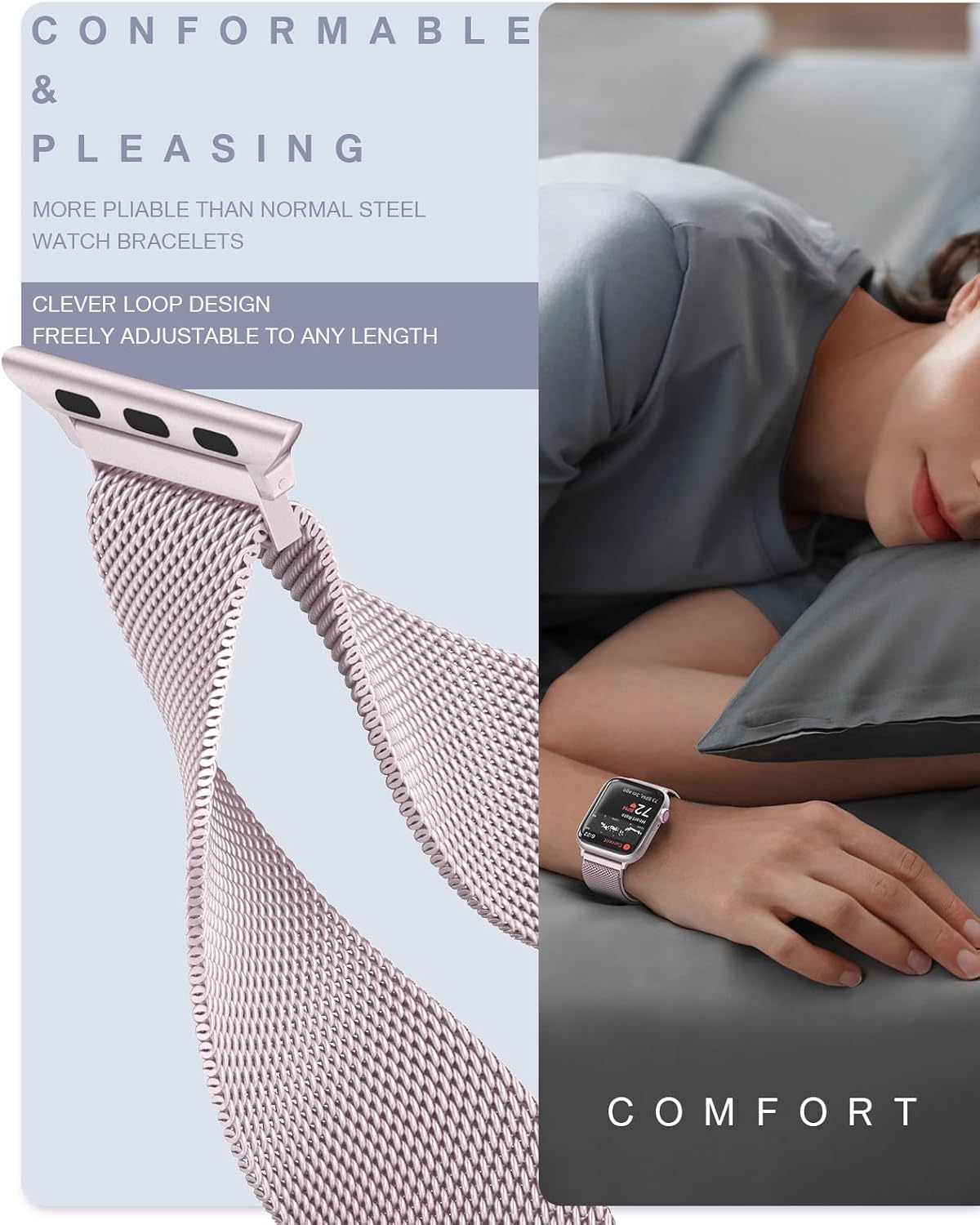 Original Milanese Loop Compatible with Apple Watch Bands for Women & Men