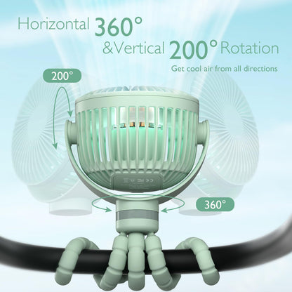 Momcozy 8000mAh Portable Stroller Fan | 27H Ultra-long Battery Life