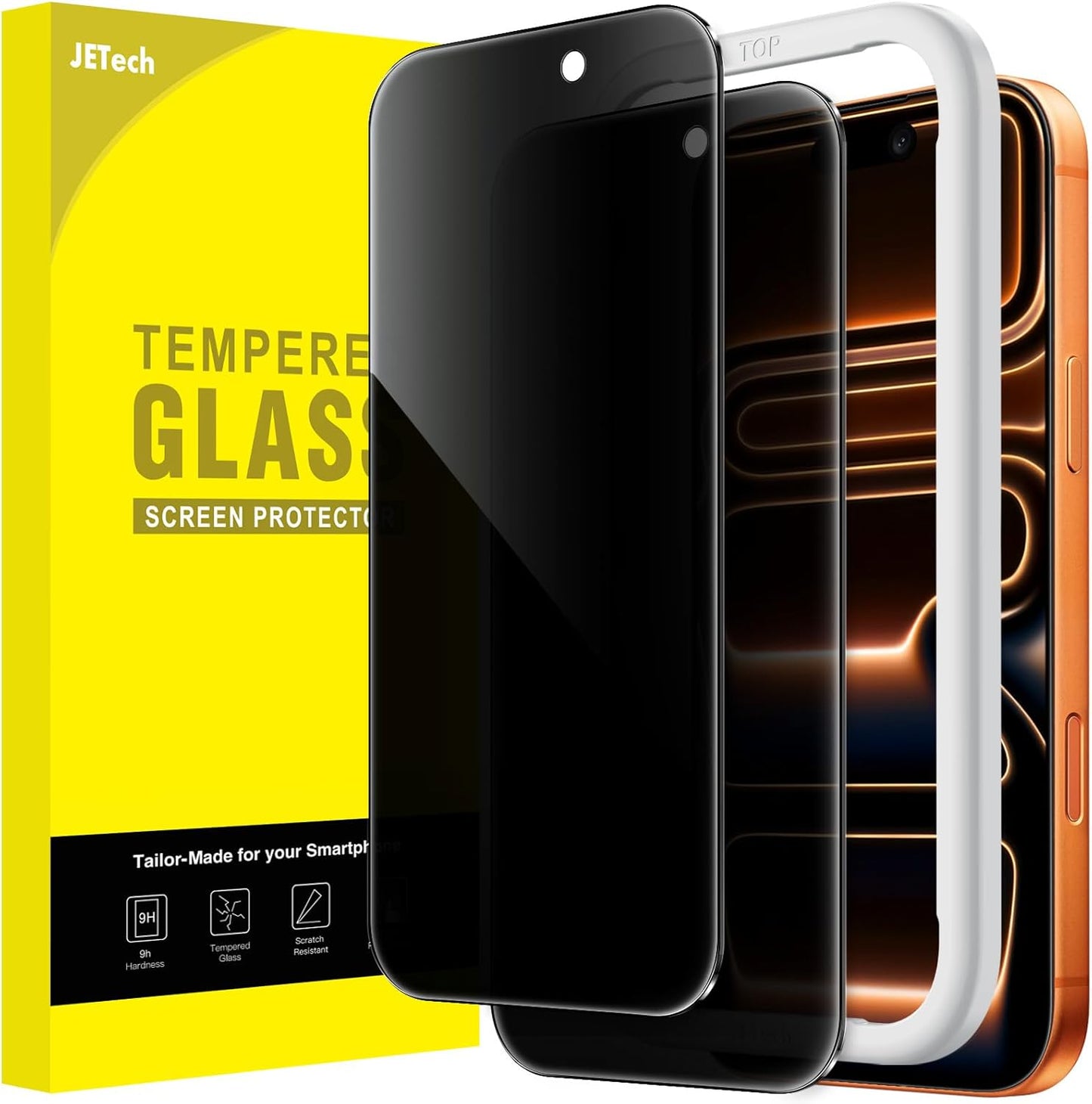 JETech Privacy Screen Protector for iPhone 17 Pro Max, 2-Pack