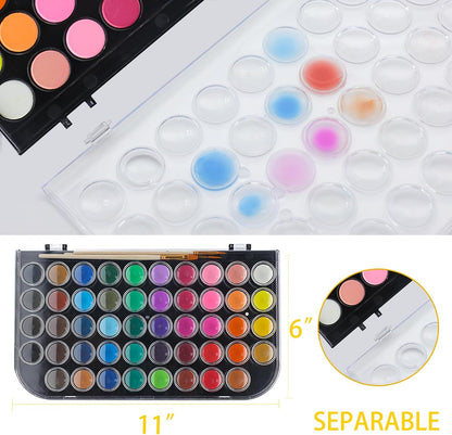 Artecho 48 Colors Watercolor Paint Set, 3 Brushes