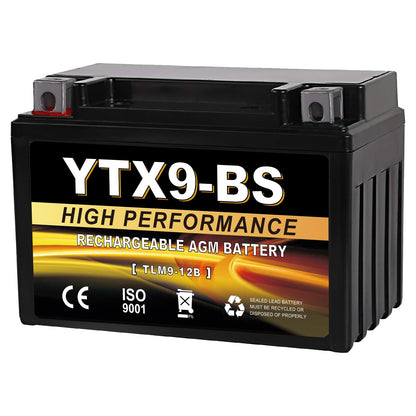 YTX14AH-BS 12V 12Ah Motorcycle Battery, 220CCA Rechargeable Maintenance Free Sealed AGM Battery, Powersport Replacement for ATV, UTV, Scooter