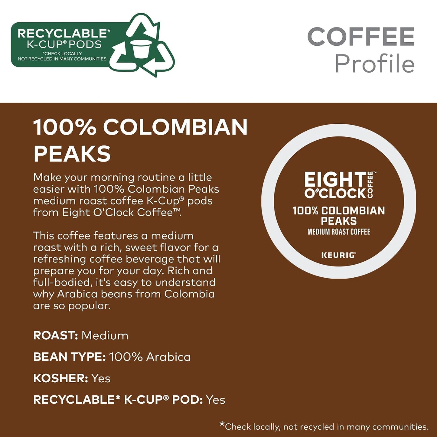 Eight O'Clock Coffee Hazelnut, Single-Serve Keurig K-Cup Pods, Flavored Medium Roast Coffee Pods, 96 Count