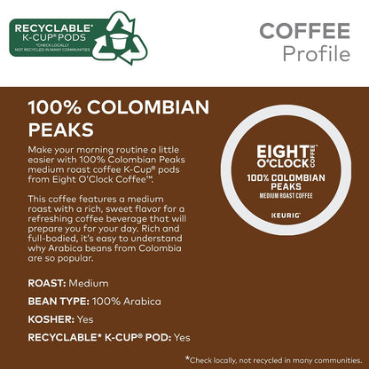 Eight O'Clock Coffee Hazelnut, Single-Serve Keurig K-Cup Pods, Flavored Medium Roast Coffee Pods, 96 Count