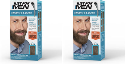 JUST FOR MEN Mustache & Beard Dye, Keratin, Medium Brown M-35 (1 Pack)