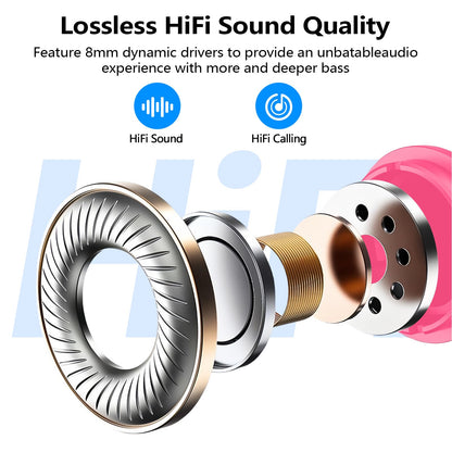 kurdene Wireless Earbuds Bluetooth 5.3 in Ear Buds Light Weight Headphones,Deep Bass Sound,Built in Mics Headset,Clear Calls Earphones for Sports Workout Glossy Black
