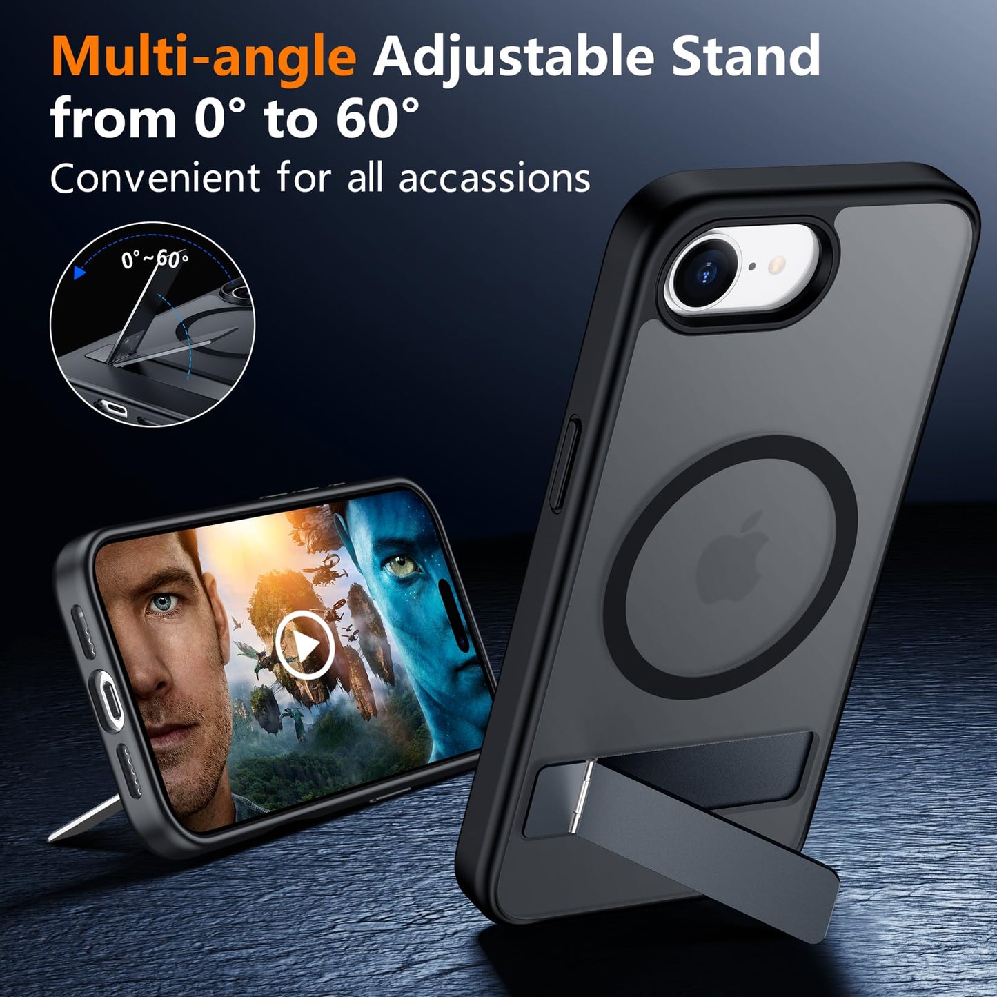 SPIDERCASE Magnetic for iPhone 17 Pro Max Case,with Kickstand,Clear