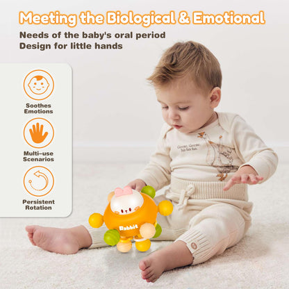Baby Montessori Sensory Teething Toy 0-6 6-12 Months, Teether Ball & Rattle