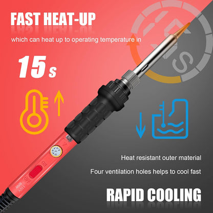 Soldering Iron, 60W 110V Adjustable Temperature Soldering Iron Pen, Portable Welding Tool, Fast Heating, for Electronic Repair, Jewelry, DIY