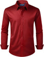 Alimens & Gentle Men's Dress Shirt Regular Fit Stretch Stain Shield Long Sleeve Solid Business Wedding Button Down Shirts