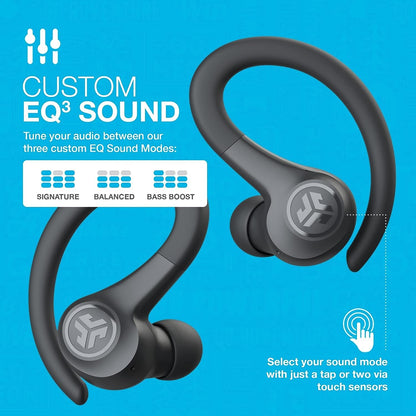 JLab, Go Sport+, True Wireless Workout Earbuds, Bluetooth Sport Earbuds, Clear Calling, Graphite