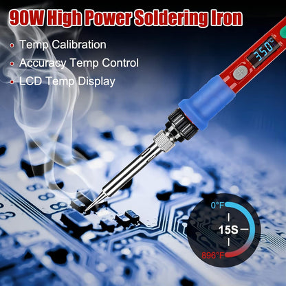Soldering Iron, 60W 110V Adjustable Temperature Soldering Iron Pen, Portable Welding Tool, Fast Heating, for Electronic Repair, Jewelry, DIY