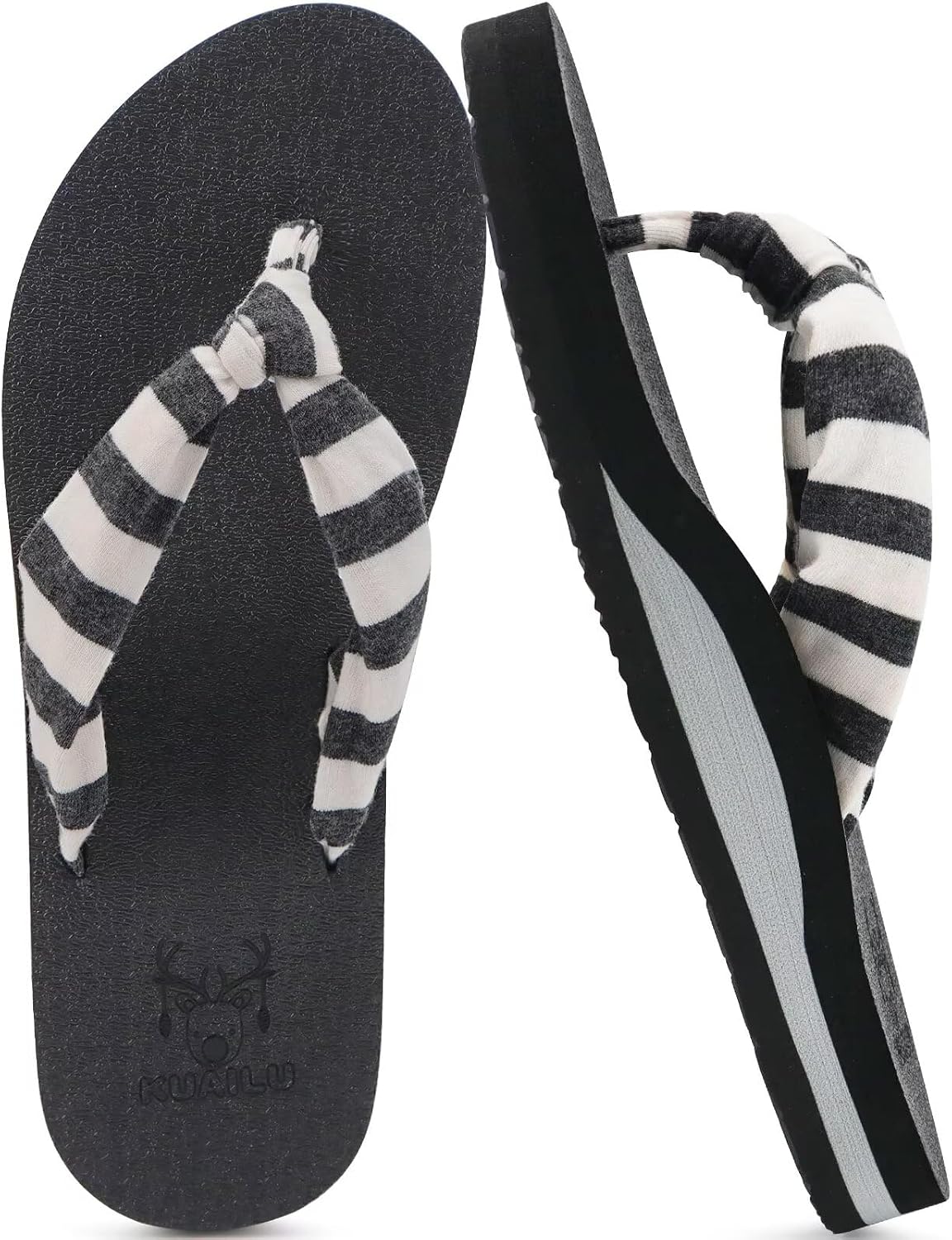 KuaiLu Flip Flops for Women with Arch Support Summer Beach Thong Sandals