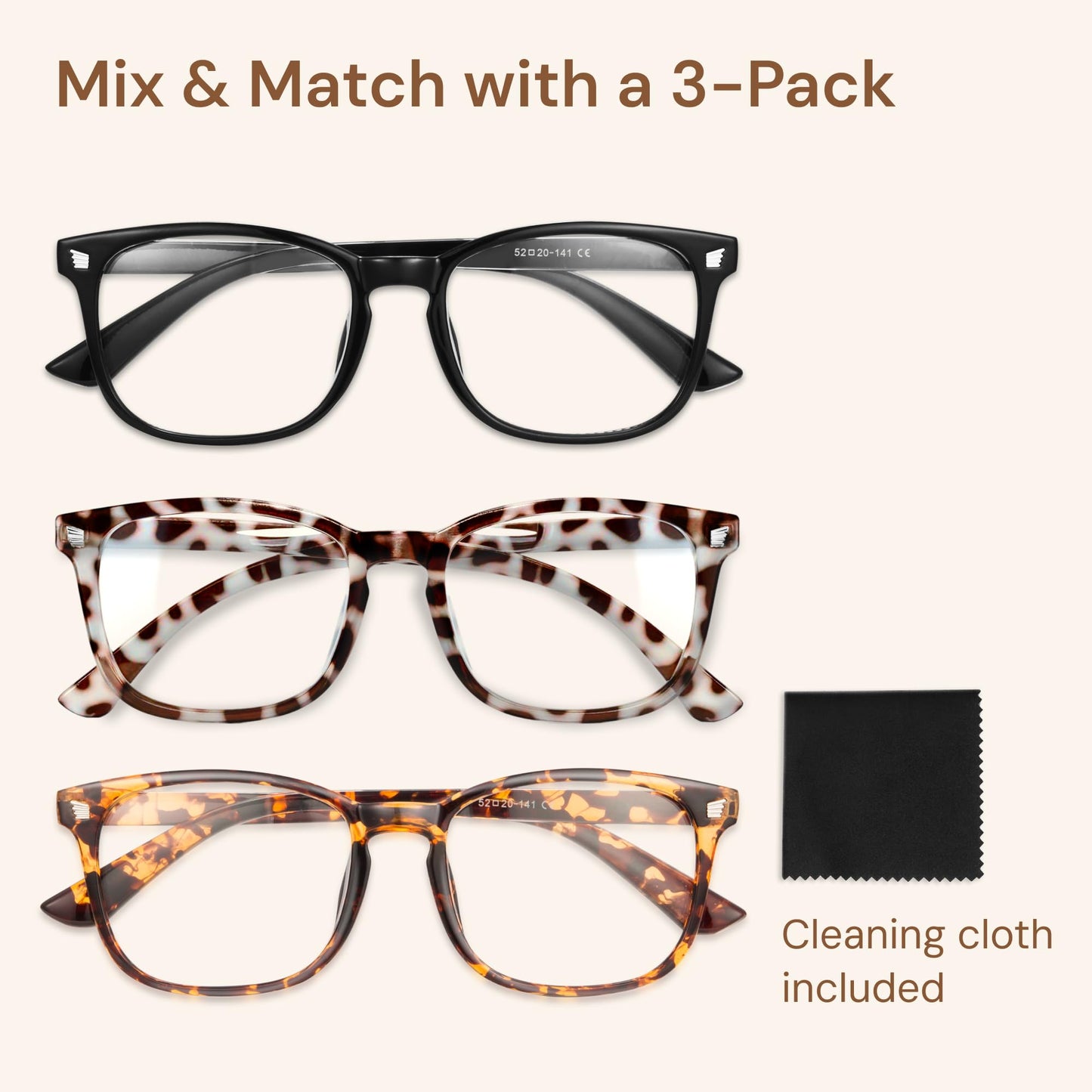 Gaoye Blue Light Glasses for Women - 3 Pack