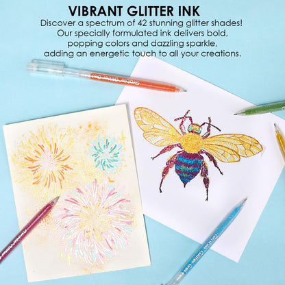 Grabie 18 Color Glitter Gel Pens, Retractable Sparkle Art Pens