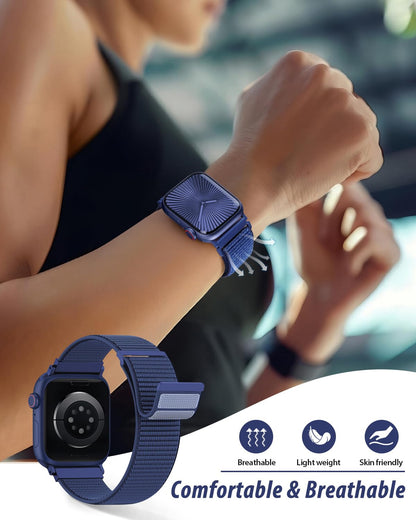 Nylon Loop Sport Band Compatible with Apple Watch Bands 38mm 40mm 41mm 42mm for Women Men, iWatch Wrist Straps for Se, Series 11 10 9 8 7, Breathable, Soft Band Ideal for Outdoor