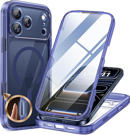 miracase for iPhone 17e Case & iPhone 16e Case, Full-Body Phone with Built-in Glass Screen Protector, [Magnetic with MagSafe] Military Drop Proof 17 E/ 16 E Cover Bumper 6.1 inch, Black
