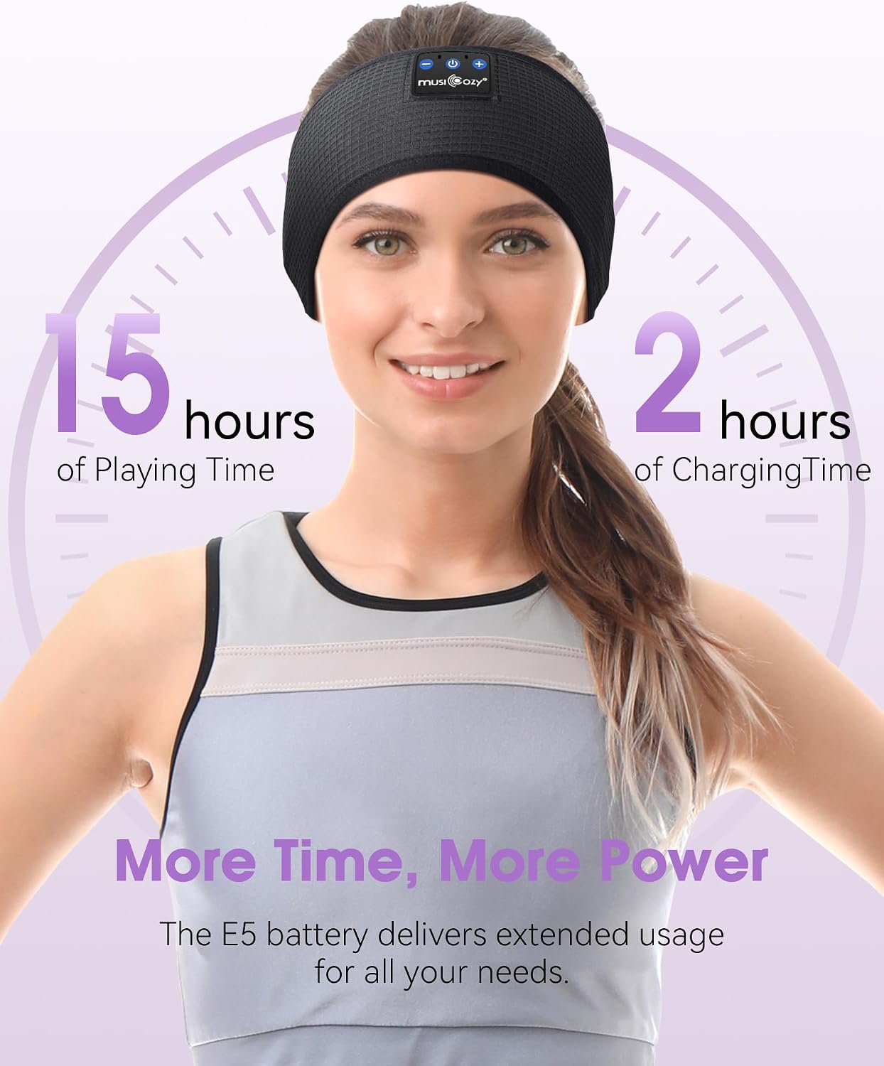 MUSICOZY Sleep Headphones Bluetooth Headband Headphones for Side Sleepers