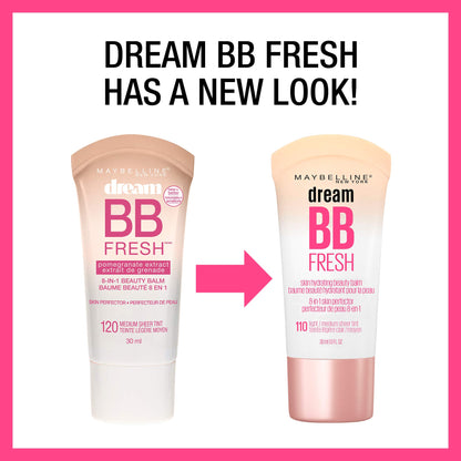 MAYBELLINE Dream Fresh Skin Hydrating BB Cream, 8-in-1 Skin Perfecting Beauty Balm With Broad Spectrum Spf 30, Sheer Tint Coverage, Oil-Free, Deep, 1 Fl Oz