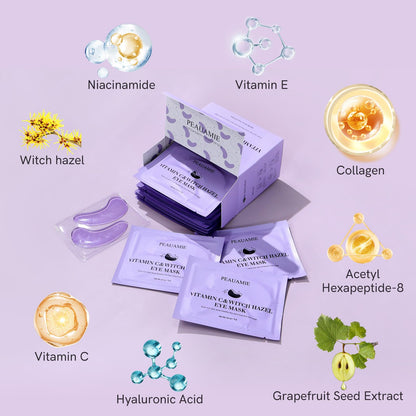 PEAUAMIE Under Eye Patches Gold and Hyaluronic Acid for puffy eyes,Rose Eye Masks for Dark Circles and Puffiness skin care Smooth Wrinkles products 30 Pairs