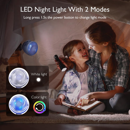 Momcozy 8000mAh Portable Stroller Fan | 27H Ultra-long Battery Life
