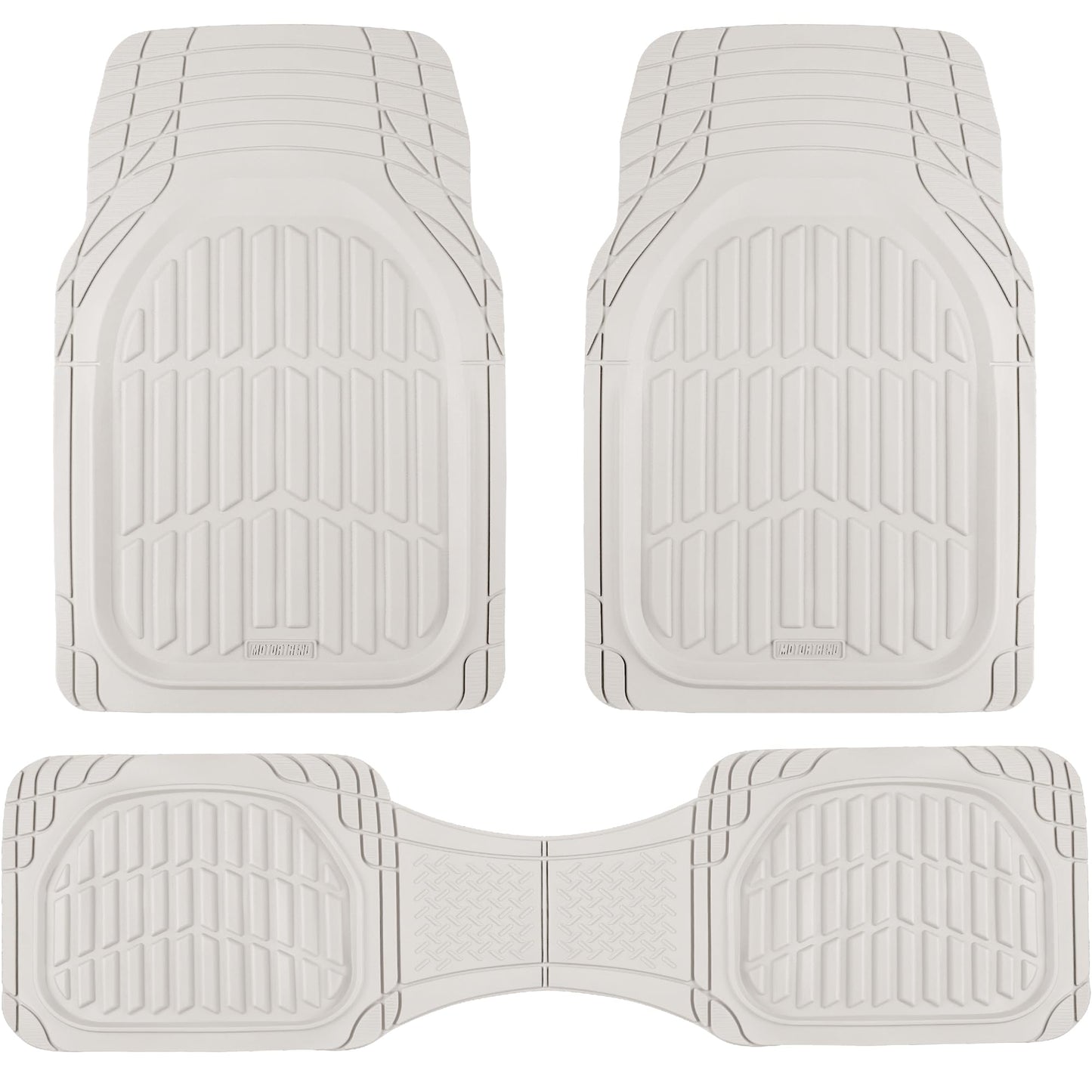 Motor Trend -2 Piece Front Car Floor Mats- Black FlexTough Contour Liners-Deep Dish Heavy Duty Rubber Floor Mats for Car SUV Truck & Van-All Weather Protection, Universal Trim to Fit