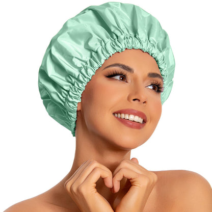 Edoneery Shower Caps for Women Reusable Waterproof, Shower Hair Cap