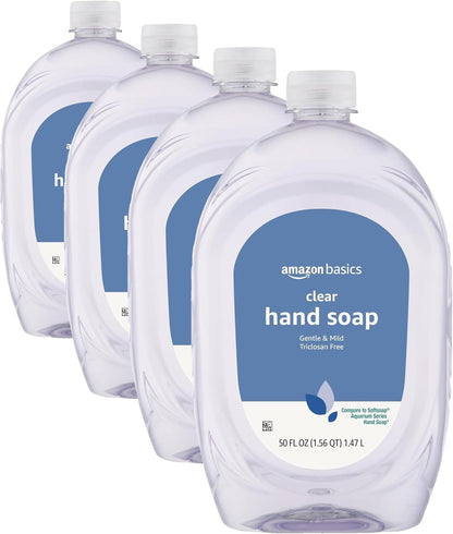 Amazon Basics Liquid Hand Soap Refill, Milk and Honey Scent, Triclosan-Free, pH Balanced, Dermatologist Tested, 50 Fluid Ounces, 2-Pack (Previously Solimo)