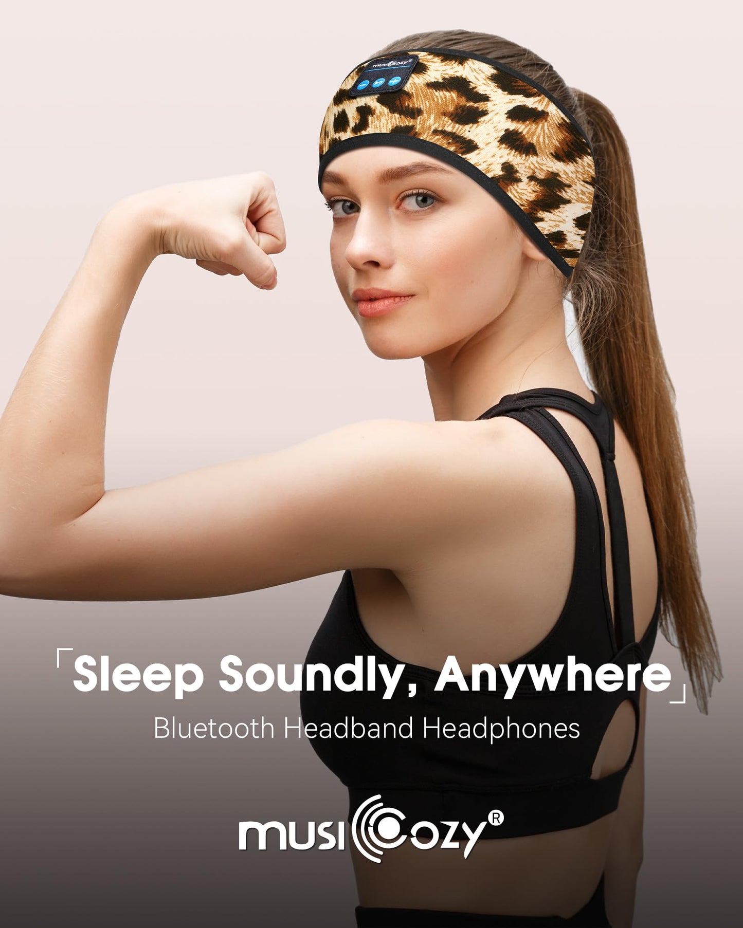 MUSICOZY Sleep Headphones Bluetooth Headband Headphones for Side Sleepers