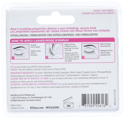 Kiss Lash Adhesive, Lash Glue, 24hr Strip Eyelash Adhesive, Clear, Includes Lash Adhesive, Long Lasting Wear, Can Be Used with Strip Lashes and Lash Clusters