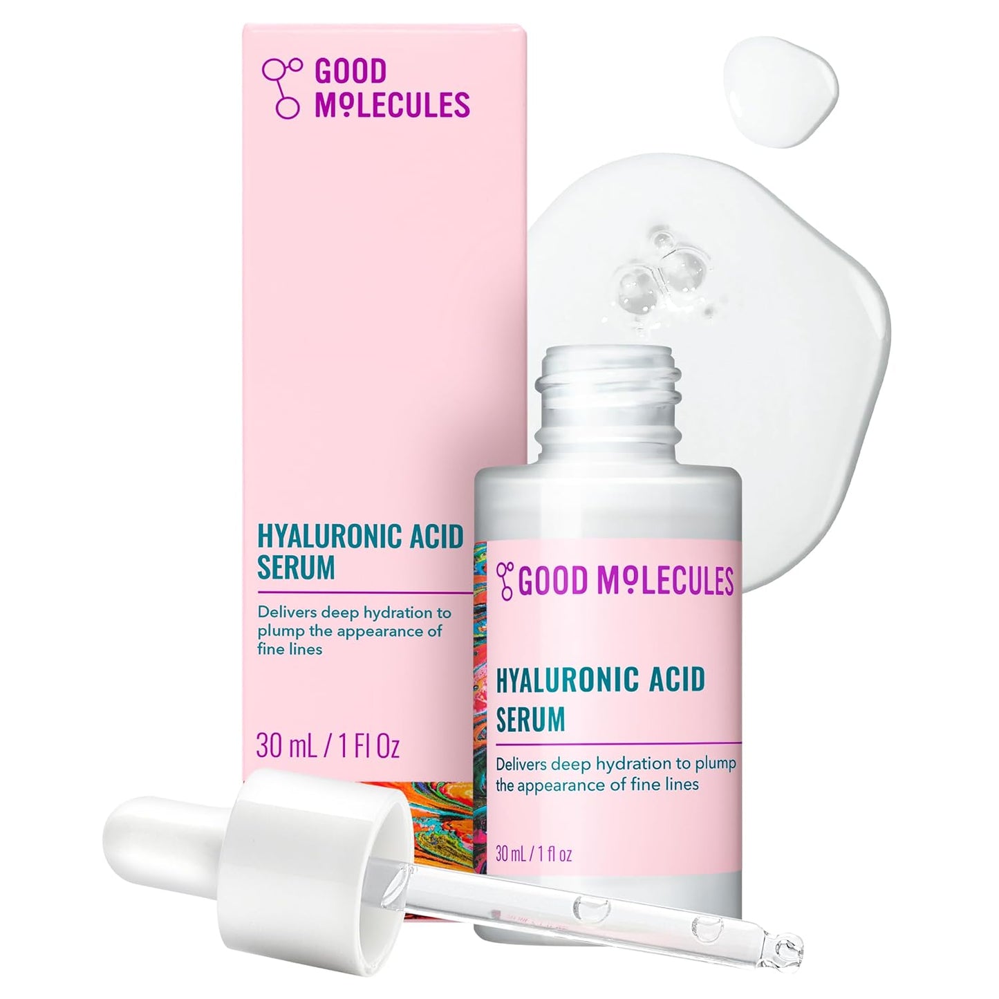 Good Molecules Hyaluronic Acid Serum for Face, Hydrating Serum, 1 fl oz