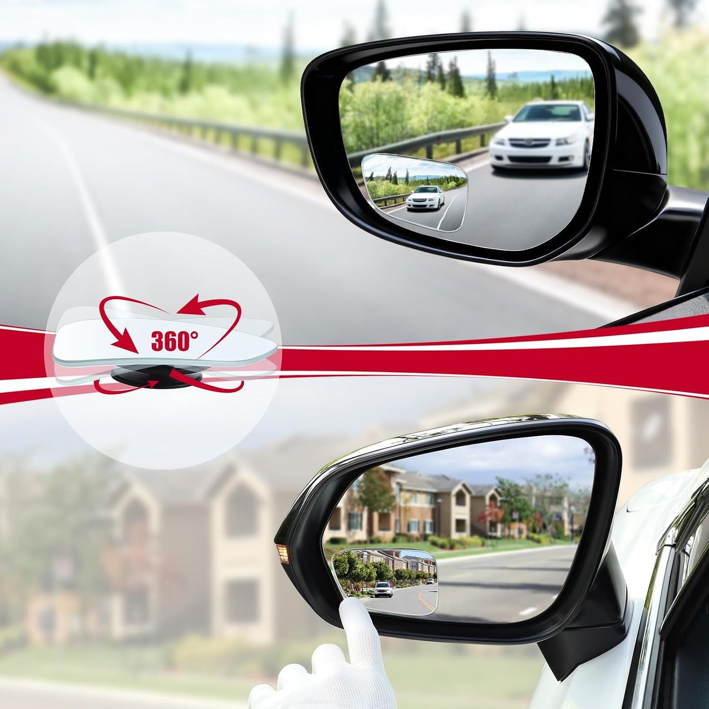 LivTee Blind Spot Car Mirror, HD Glass Frameless Convex Side Mirror Blindspot, Wide Angle Rear View Mirrors for SUVs, Trucks and RVs - Car Accessories