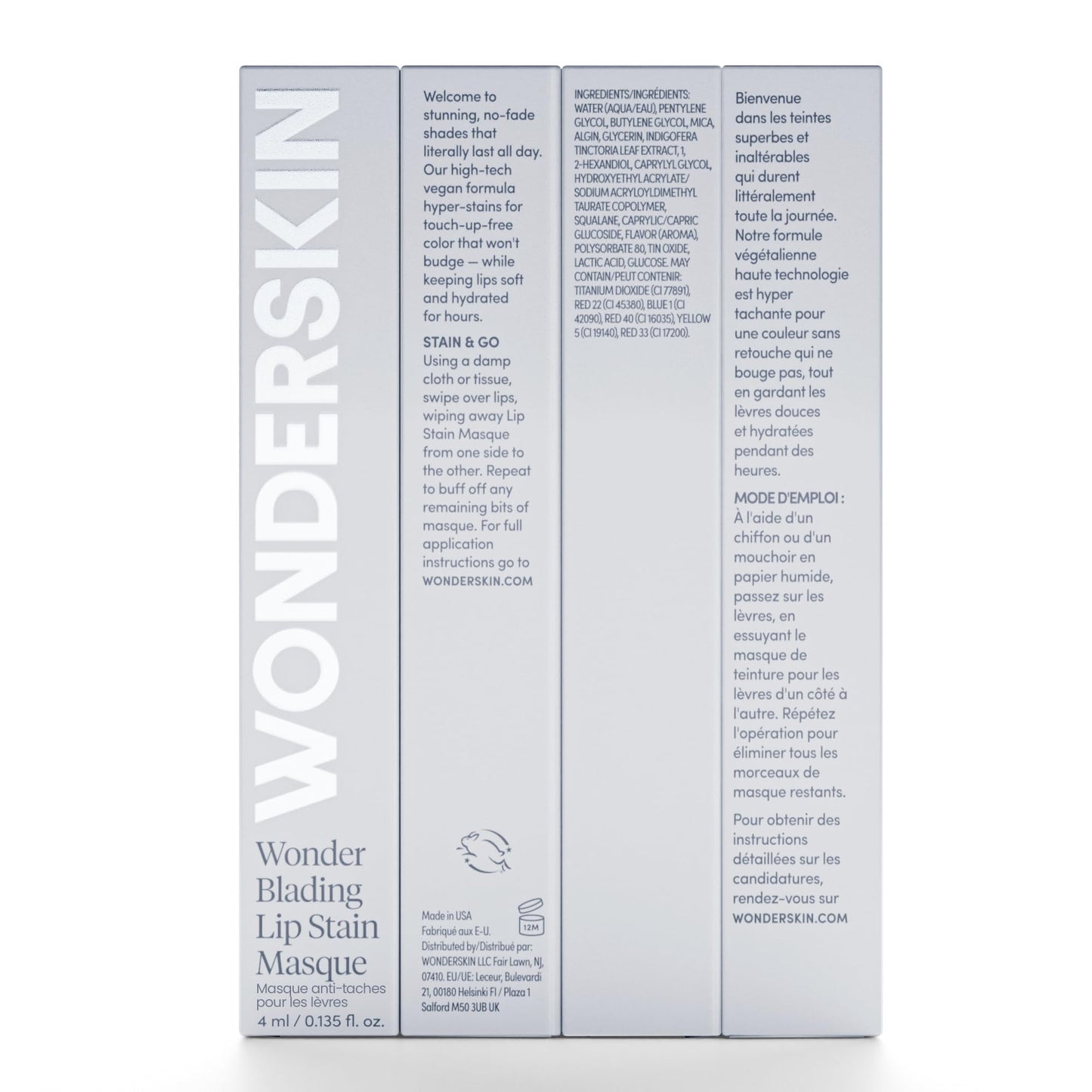Wonderskin Lip Stain – Long Lasting, Waterproof, Lip Tint Peel Off Masque