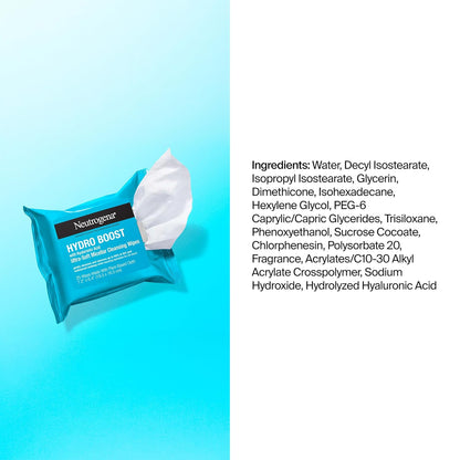 Neutrogena Hydro Boost Cleansing Wipes Makeup Remover, 25 Ct