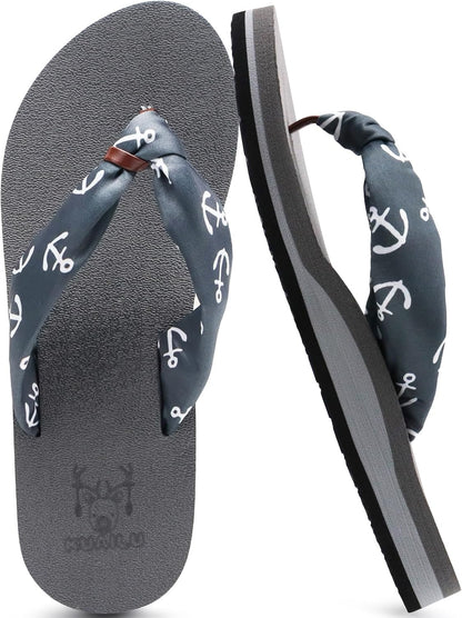 KuaiLu Flip Flops for Women with Arch Support Summer Beach Thong Sandals