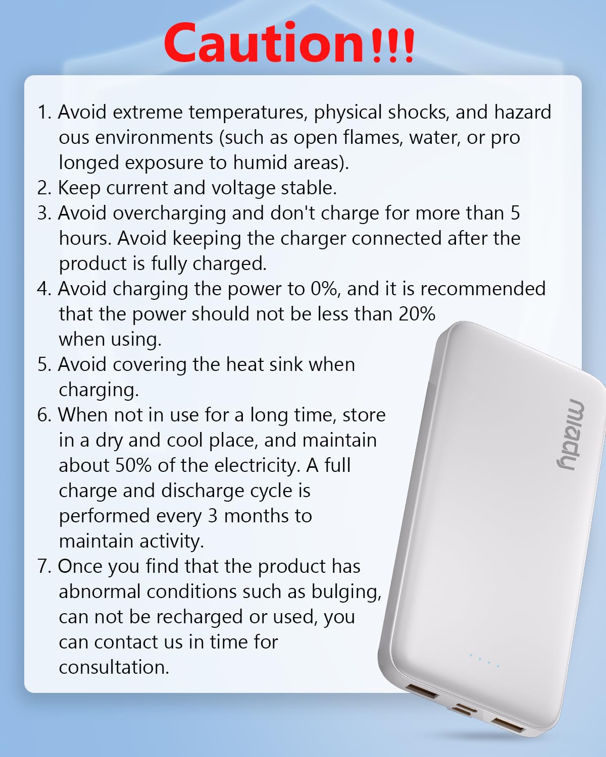 Miady 2-Pack Portable Charger, Slim 10000mAh Power Bank Travel Battery Pack