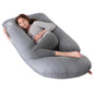 ALLOPERA Pregnancy Pillow, Full Body Maternity Pillow 57 inch, with Removable Washable Cover - Sleep Support for Legs, Back, Neck, Shoulder, HIPS, Belly, Velvet Cover-Grey-Dark Blue
