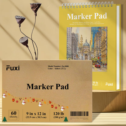 Fuxi 9" x 12" Sketch Book_Top Spiral Bound Sketchbook_100Sheets 68lb/100gsm