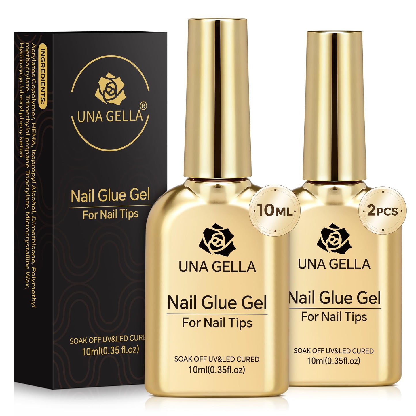 UNA GELLA 15g Nail Glue for Press On Nails with 20ml Nail Glue Remover Kit