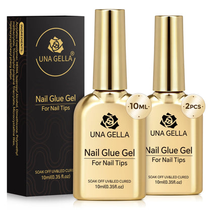 UNA GELLA 15g Nail Glue for Press On Nails with 20ml Nail Glue Remover Kit