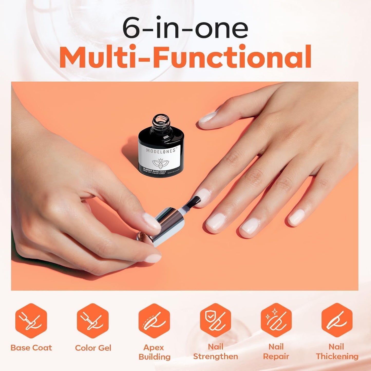 modelones Gel Top Base Coat Set 15ml 2026 Upgrade No Wipe Super Shine