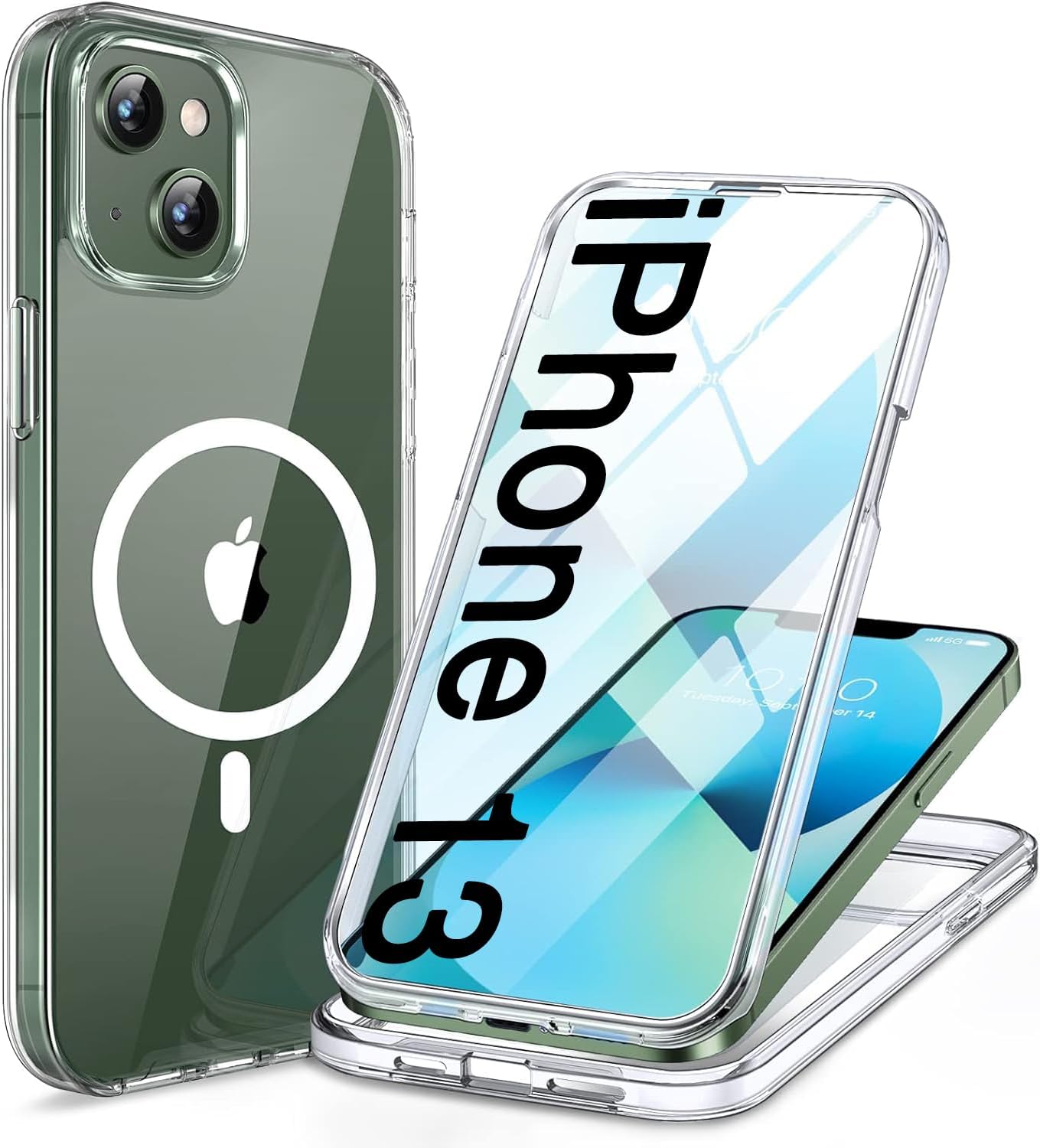 miracase for iPhone 17e Case & iPhone 16e Case, Full-Body Phone with Built-in Glass Screen Protector, [Magnetic with MagSafe] Military Drop Proof 17 E/ 16 E Cover Bumper 6.1 inch, Black