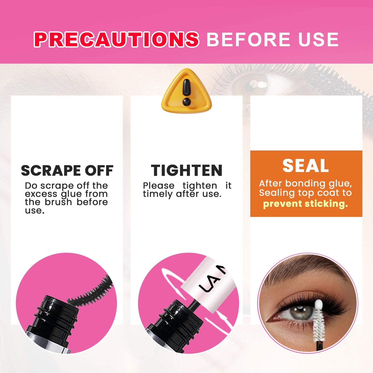 LA MAESII Lash Bond&Seal Remover Kit 3 in 1,Lash Cluster Glue Waterproof