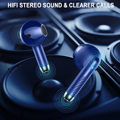 Wireless Earbuds, Bluetooth 5.4 Ear Buds, LED Power Display, 6D Bass Stereo