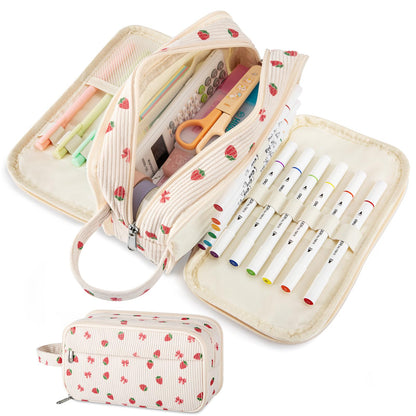 Cute Big Pencil Case Pouch Bag with Handle for Teen Girls Boy Gift