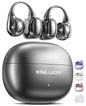 King Lucky Clip-On Earbuds Gen 3, Open-Ear Wireless Bluetooth 6.0 Headphones with Mic, Secure Fit for Small Ears & Glasses Wearers, 50H Playtime, ENC, IPX5 Waterproof Sport Ear Buds (Purple)