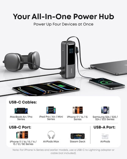 Anker Laptop Power Bank, 25,000mAh Travel Essential with 165W Total Output